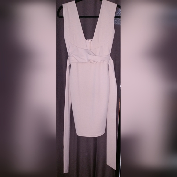 Lulu's River Deep Nude Bodycon Dress- Small - Picture 3 of 4